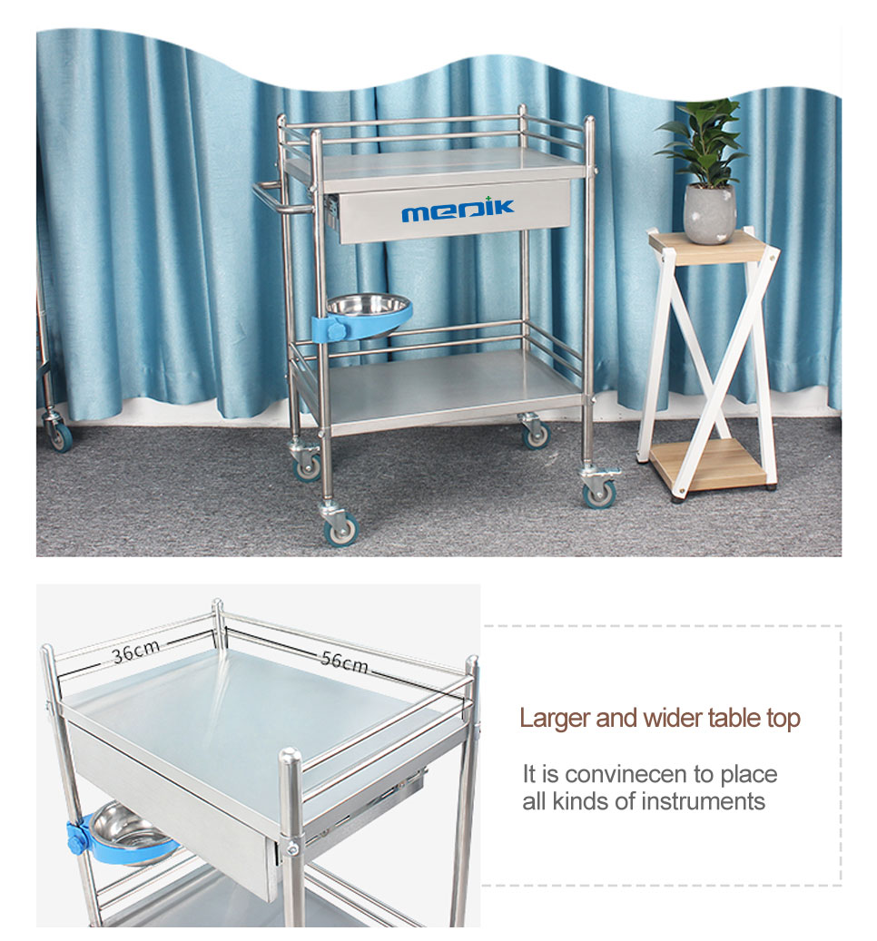 YA-009 Stainless Steel Medical Trolley For Clinics YA-009不锈钢诊所医疗推车