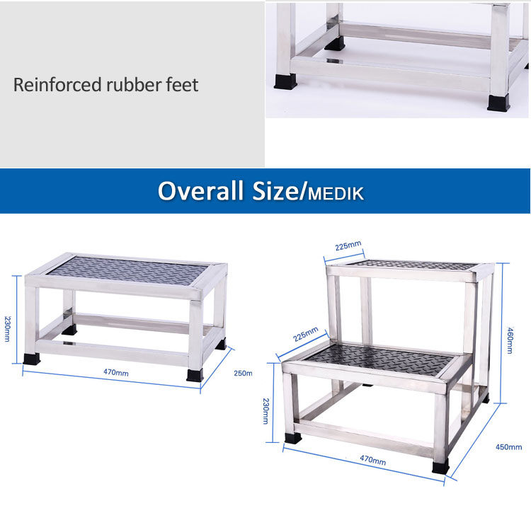 YA-FS01S Stainless Steel Medical Foot Stool Foot Step Steel Step YA-FS01S不锈钢医用脚凳