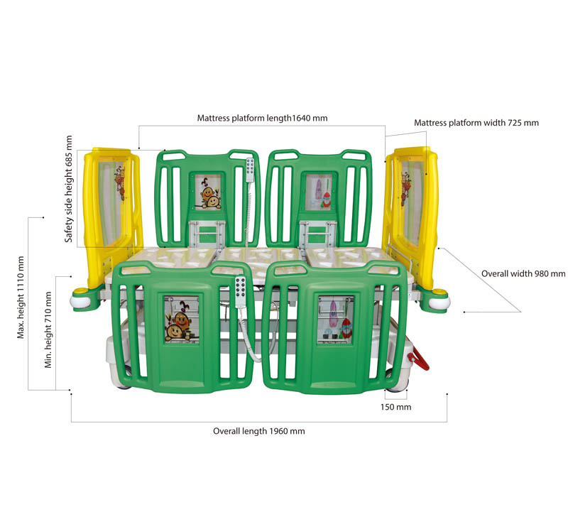 YA-PD5-3 Electric Pediatric ICU Bed YA-PD5-3电动儿科ICU床