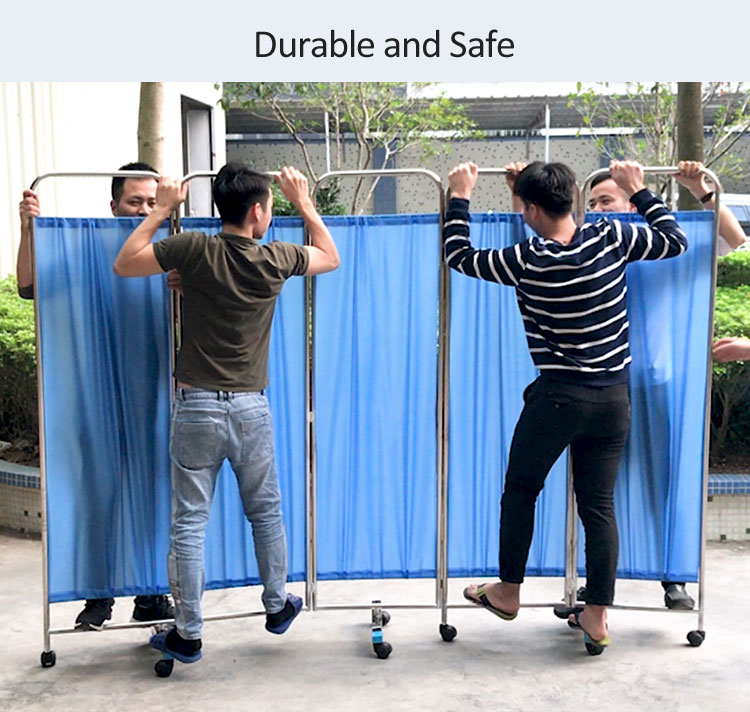 YA-HS001 Hospital Folding Stainless Steel 3-Part Ward Screen YA-HS001 Hospital Folding Stainless Steel 3-Part Ward Screen