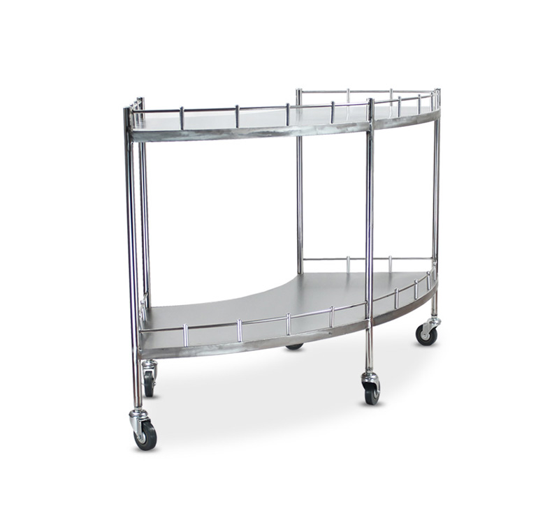 MK-S02医用不锈钢304扇形仪器小车带脚轮