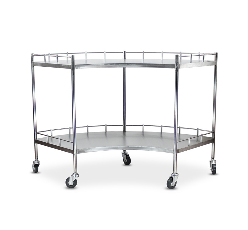 MK-S02医用不锈钢304扇形仪器小车带脚轮