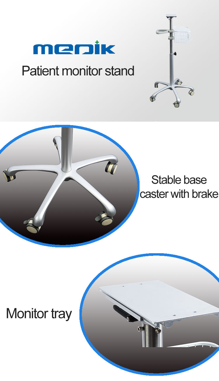 YA-ST03 Patient Monitor Roll Stand With Basket