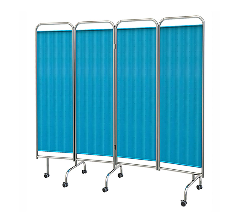 MK-N02  Medical Mobile Green 4-Panel Hopistal Ward Screen